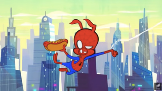 Spider-Ham Has a Snack Attack in This<i> Into the Spider-Verse </i>Bonus Clip